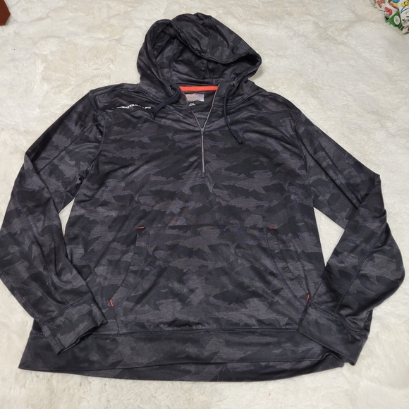Greg Norman Lab Shark Camo Hoodie Men's Jacket Black Grey Size XL Attack Life - Picture 1 of 4